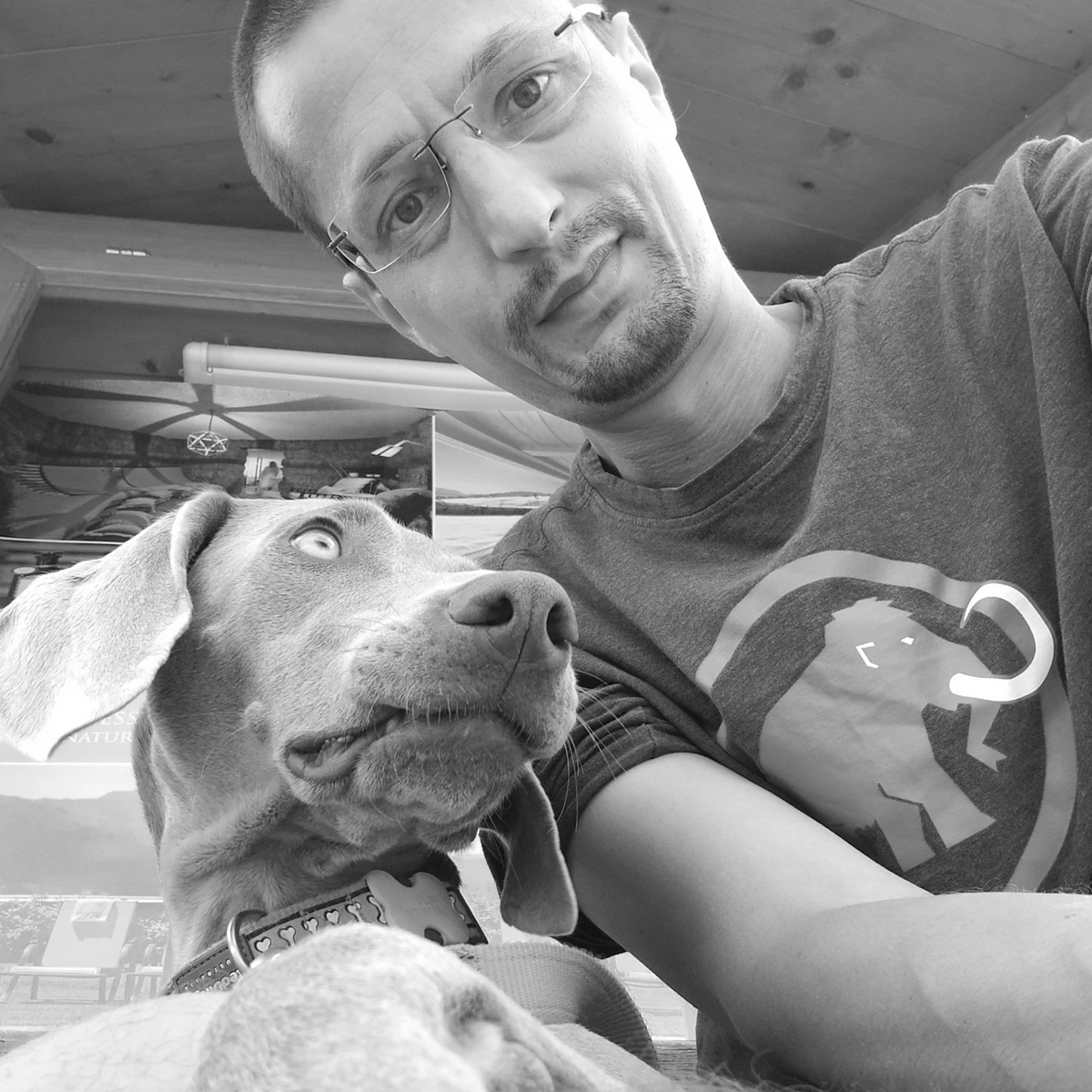 Fabrizio Bortolotti con Holly, fondatore di Brifalab